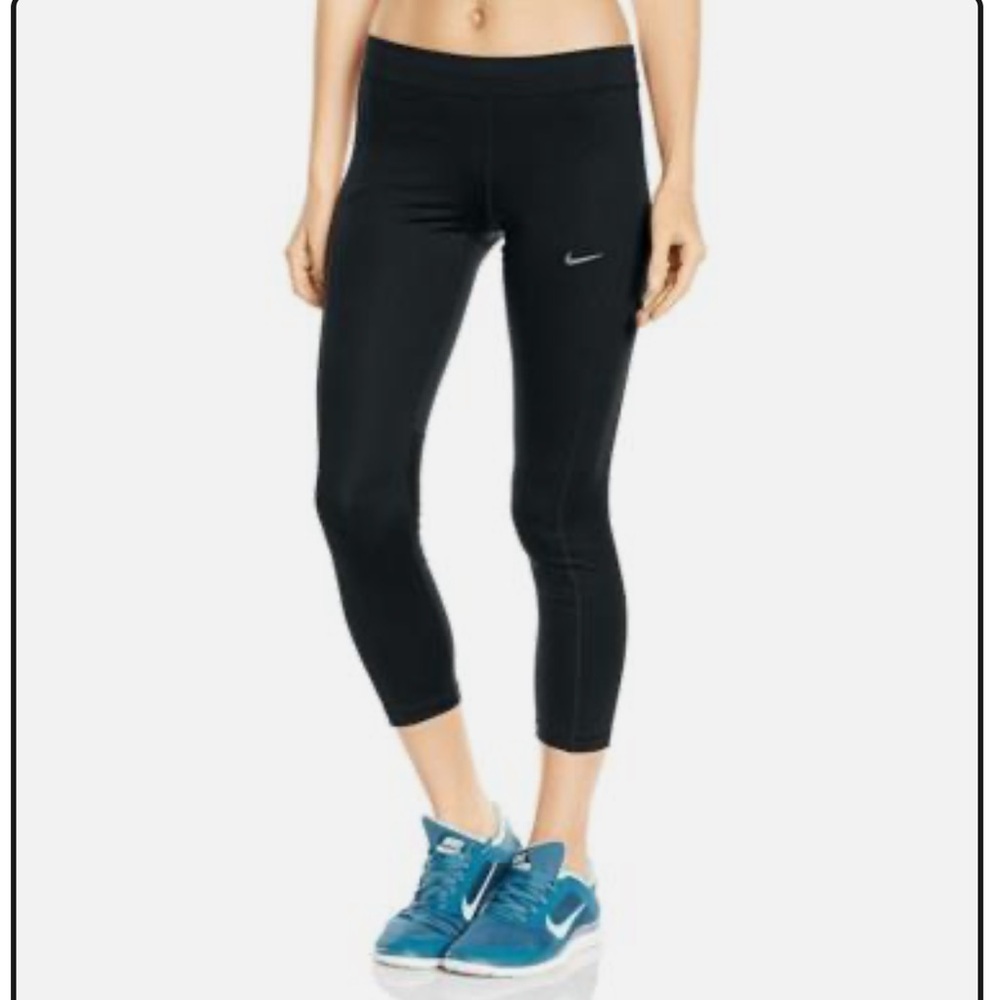 0208 NIKE Dri-Fit Essential Running Tights Capri 645603 010 - Women's size L